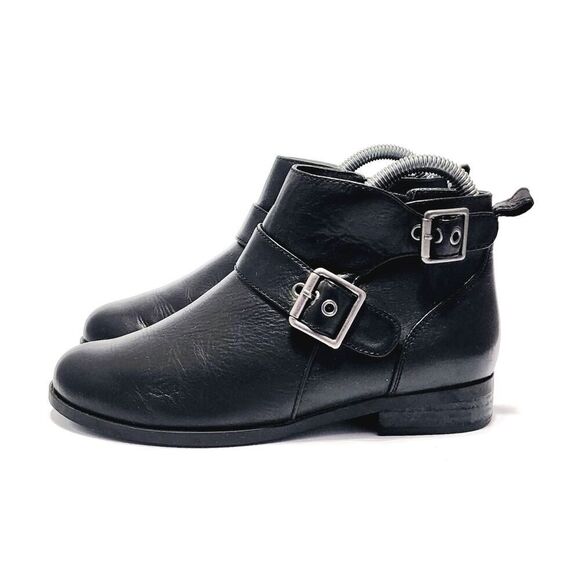 Vionic Logan Womens Black Leather Ankle Booties Side Zip Comfort Size 6 Boots - Picture 5 of 7